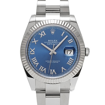 ロレックス デイトジャスト 41 126334 ブライトブルー メンズ 時計 【中古】【wristwatch】