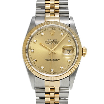 ロレックス デイトジャスト 36 16233G シャンパン/ダイヤモンド メンズ 時計 【中古】【wristwatch】