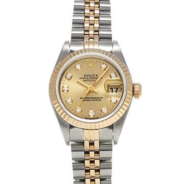 ロレックス デイトジャスト 69173G シャンパン/ダイヤモンド レディース 時計 【中古】【wristwatch】