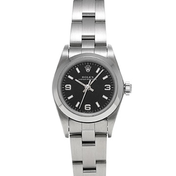 ロレックス オイスターパーペチュアル 76080 ブラック レディース 時計 【中古】【wristwatch】