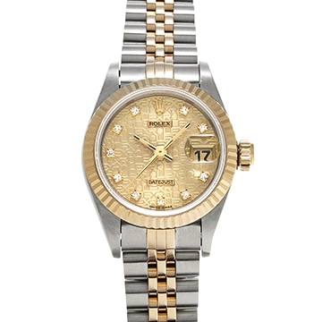 ロレックス デイトジャスト 69173G シャンパンコンピュータ/ダイヤモンド レディース 時計 【中古】【wristwatch】