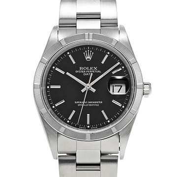 ロレックス オイスターパーペチュアル デイト 15210 ブラック メンズ 時計 【中古】【wristwatch】
