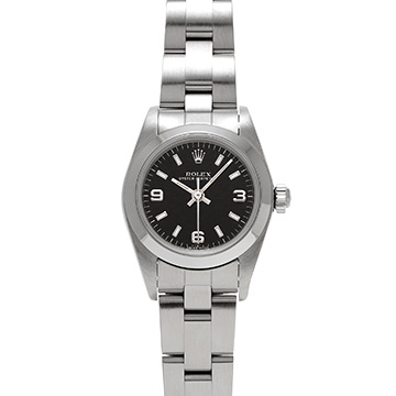 ロレックス オイスターパーペチュアル 76080 ブラック レディース 時計 【中古】【wristwatch】