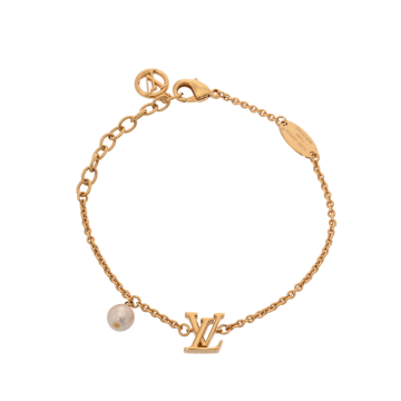 ルイ ヴィトン ブレスレット LV アイコニック ゴールド/ホワイト M1450A メタル/レジンパール レディース ジュエリー 【中古】【jewelry】