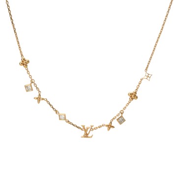 ルイ ヴィトン ネックレス LV インザスカイ ゴールド/ホワイト M01322 メタル/ラインストーン レディース ジュエリー 【中古】【jewelry】