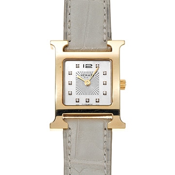 エルメス Hウォッチ HH1.202 ホワイトシェル/ダイヤモンド レディース 時計 【中古】【wristwatch】
