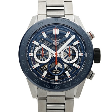 タグ ホイヤー カレラ キャリバーホイヤー02 クロノグラフ CBG2A11.BA0654 ブルー メンズ 時計 【中古】【wristwatch】