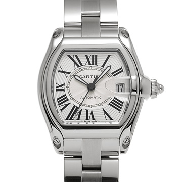 カルティエ ロードスター LM W62025V3  シルバー メンズ 時計 【中古】【wristwatch】