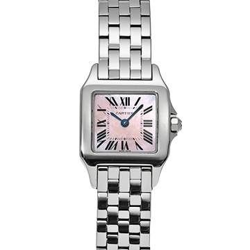 カルティエ サントス ドゥモワゼル SM W25075Z5 ピンクシェル レディース 時計 【中古】【wristwatch】