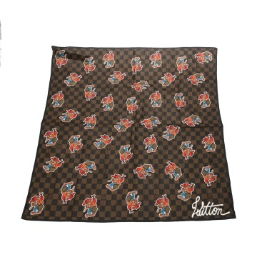 ルイ ヴィトン ダミエ セット オブ スリー バンダナ 2022年コレクション ブラウン コットン100％ ユニセックス 【中古】【other】