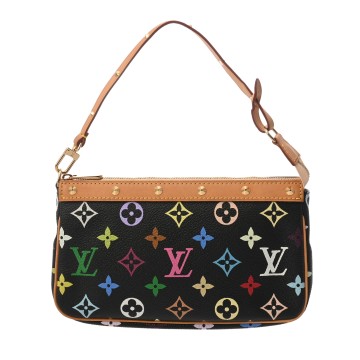 ルイ ヴィトン モノグラム ポシェットアクセソワール ノワール M92648 モノグラムマルチカラー レディース 【中古】【bag】