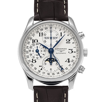 ロンジン マスターコレクション クロノグラフ ムーンフェイズ L2.673.4.78.3 シルバー メンズ 時計 【中古】【wristwatch】