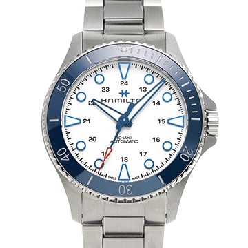 ハミルトン カーキ ネイビー スキューバ H82505150 ホワイト メンズ 時計 【中古】【wristwatch】