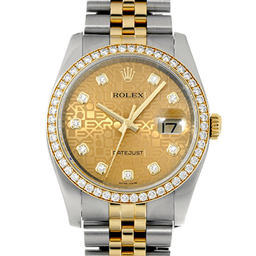 ロレックス デイトジャスト 116243G シャンパンコンピュータ/ダイヤモンド メンズ 時計 【中古】【wristwatch】