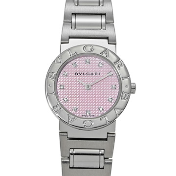 ブルガリ ブルガリブルガリ BB26SS ピンク/ダイヤモンド レディース 時計 【中古】【wristwatch】
