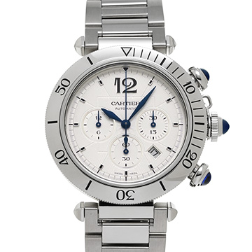 カルティエ パシャ ドゥ カルティエ クロノグラフ 41mm WSPA0018 シルバー メンズ 時計 【中古】【wristwatch】