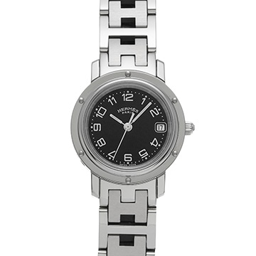 エルメス クリッパー CL4.210 ブラック レディース 時計 【中古】【wristwatch】