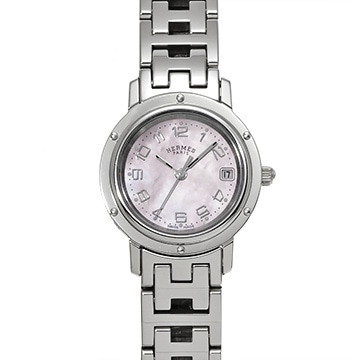 エルメス クリッパー ナクレ CL4.210 ピンクシェル レディース 時計 【中古】【wristwatch】