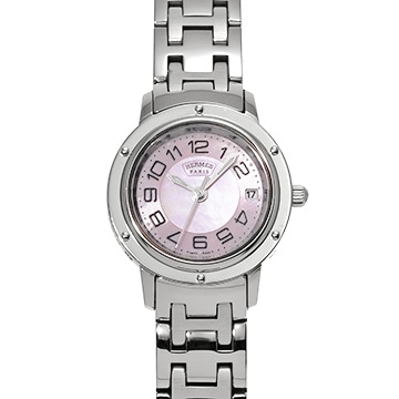 エルメス クリッパー CP1.210 ピンクシェル レディース 時計 【中古】【wristwatch】