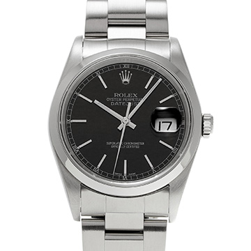 ロレックス デイトジャスト 16200 ブラック メンズ 時計 【中古】【wristwatch】