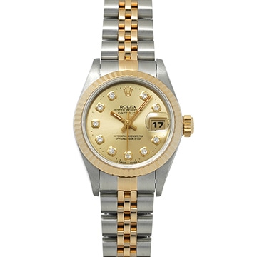 ロレックス デイトジャスト 69173G シャンパン/ダイヤモンド レディース 時計 【中古】【wristwatch】