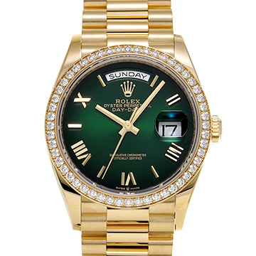 ロレックス デイデイト 36 128348RBR グリーンオンブレ メンズ 時計 【中古】【wristwatch】