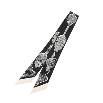 エルメス ツイリー MERVEILLEUSES LANTERNES ブラック/ホワイト シルク100％ レディース 【新品】【other】