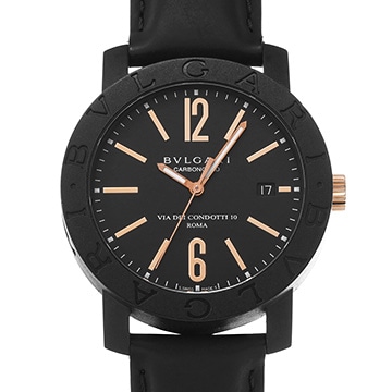 ブルガリ ブルガリブルガリ カーボンゴールド BB40CL ブラック メンズ 時計 【中古】【wristwatch】