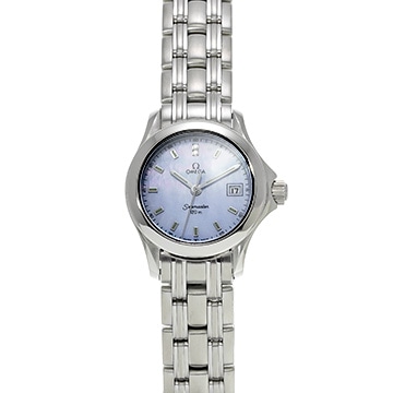 オメガ シーマスター 120 クォーツ 2581.84 ブルーシェル/ダイヤモンド レディース 時計 【中古】【wristwatch】