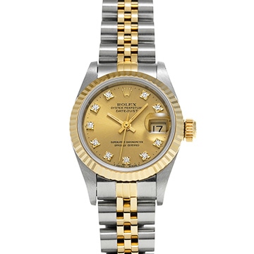 ロレックス デイトジャスト 69173G シャンパン/ダイヤモンド レディース 時計 【中古】【wristwatch】