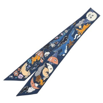 エルメス ツイリー ASTROGIE A POIS マルチカラー シルク100％ レディース 【中古】【other】