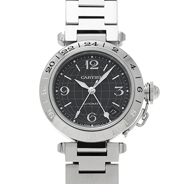 カルティエ パシャC GMT W31079M7 ブラック メンズ 時計 【中古】【wristwatch】