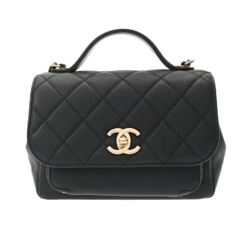 シャネル マトラッセ ビジネスアフィニティ ブラック A93607 キャビアスキン レディース バッグ 【中古】【bag】