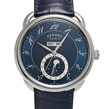 エルメス アルソー グランド リュンヌ W053222WW00 ブルー メンズ 時計 【新品】【wristwatch】