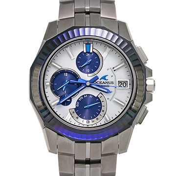 カシオ オシアナス マンタ OCW-S6000PB-7AJR ホワイト/ブルー メンズ 時計 【中古】【wristwatch】