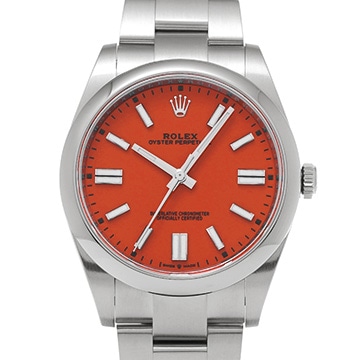 ロレックス オイスターパーペチュアル 41 124300 コーラルレッド メンズ 時計 【中古】【wristwatch】