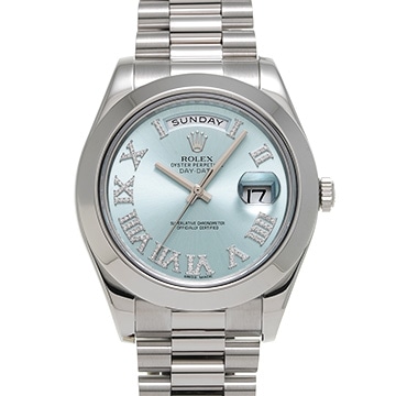 ロレックス デイデイト II 218206 アイスブルー/ダイヤモンド メンズ 時計 【中古】【wristwatch】
