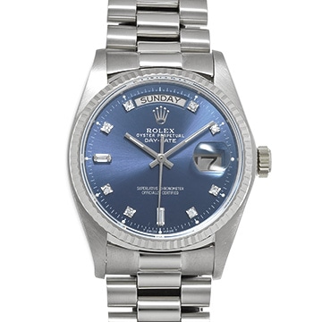 ロレックス デイデイト 18039A ブルー/ダイヤモンド メンズ 時計 【中古】【wristwatch】