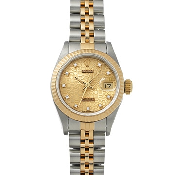 ロレックス デイトジャスト 69173G シャンパンコンピュータ/ダイヤモンド レディース 時計 【中古】【wristwatch】