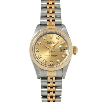 ロレックス デイトジャスト 69173G シャンパン/ダイヤモンド レディース 時計 【中古】【wristwatch】
