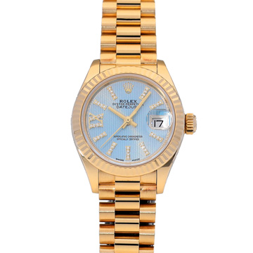 ロレックス デイトジャスト 279178G コーンフラワーブルー/ダイヤモンド レディース 時計 【中古】【wristwatch】