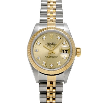 ロレックス デイトジャスト 69173G シャンパン/ダイヤモンド レディース 時計 【中古】【wristwatch】