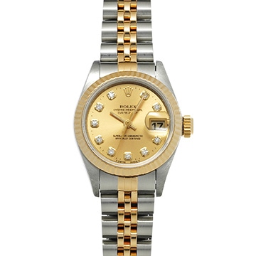 ロレックス デイトジャスト 69173G シャンパン/ダイヤモンド レディース 時計 【中古】【wristwatch】