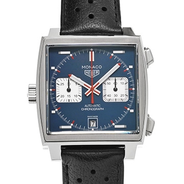 タグ ホイヤー モナコ キャリバー11 クロノグラフ スティーブ・マックイーン CAW211P.FC6356 ブルー/シルバー メンズ 時計 【中古】【wristwatch】
