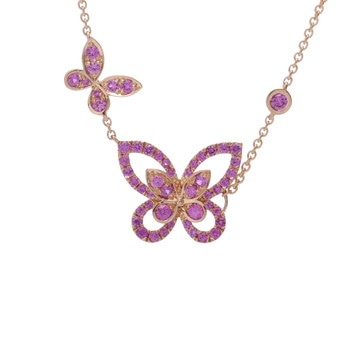 グラフ ダブルバタフライシルエット ネックレス ゴールド RGP832 K18ピンクゴールド PG ユニセックス ジュエリー 【中古】【jewelry】