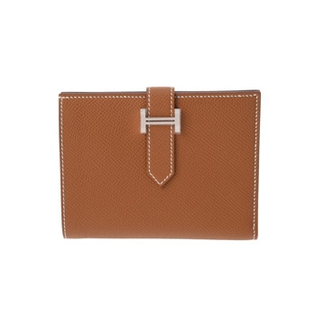 エルメス ベアン コンパクト ゴールド ヴォーエプソン ユニセックス 財布 【未使用】【purse】