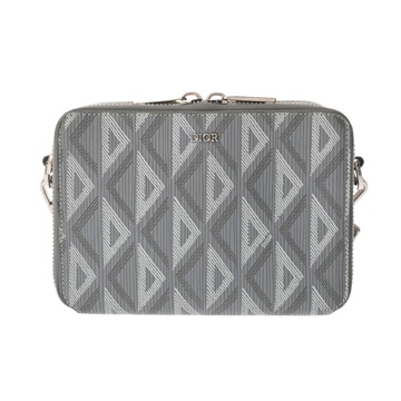 ディオール CDダイヤモンド ストラップ ジップポーチ グレー 2ESBC119DCO_H42E PVC メンズ バッグ 【中古】【bag】