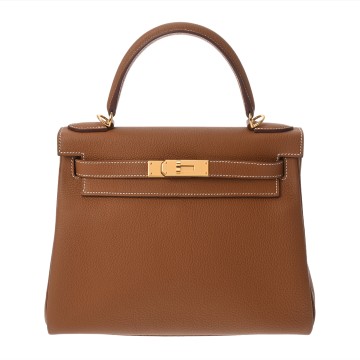 エルメス ケリー 28 内縫い ゴールド トゴ レディース バッグ 【中古】【bag】