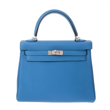 エルメス ケリー 25 内縫い 2WAY ブルーザンジバル トゴ レディース バッグ 【中古】【bag】