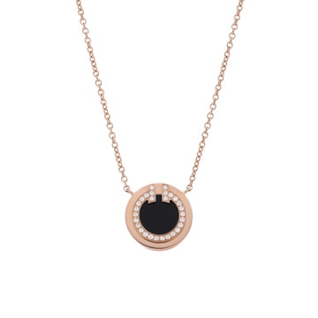 ティファニー T TWO サークル ネックレス ゴールド K18ピンクゴールド PG レディース ジュエリー 【中古】【jewelry】